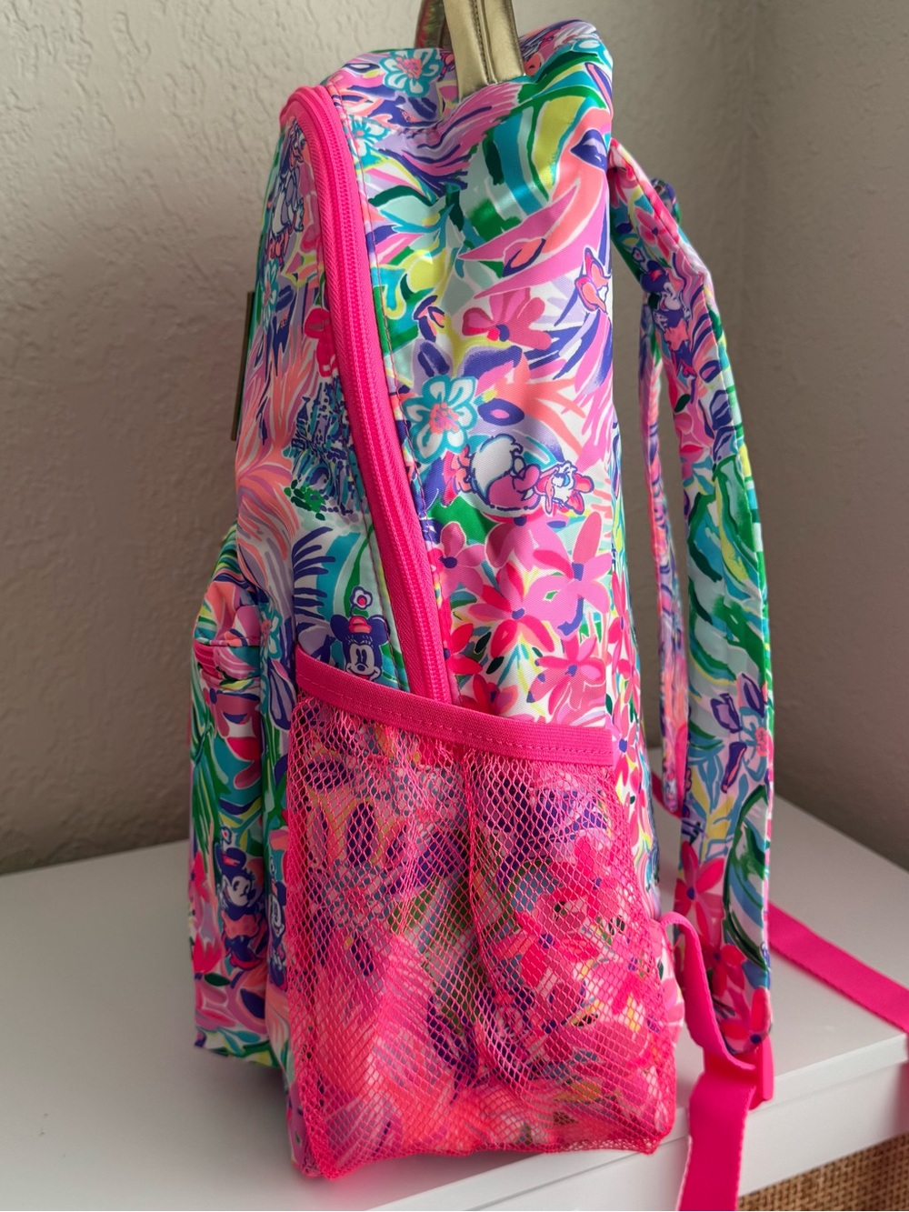NWT Disney Parks X Lili Pulitzer Disney Dreamin Zip Closure Backpack - Picture 3 of 7